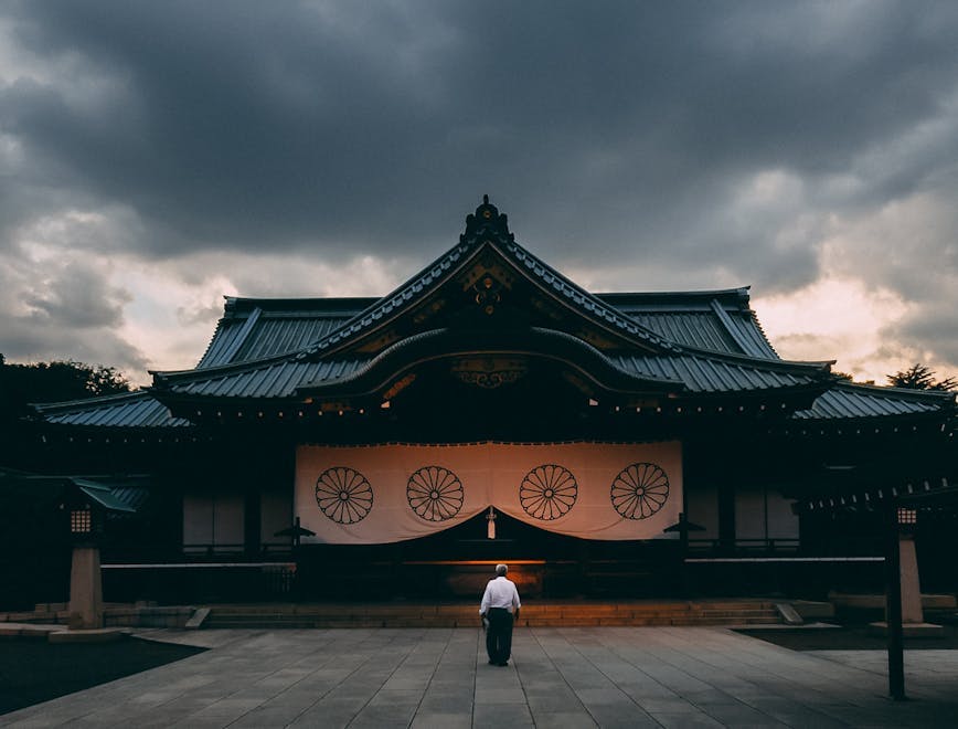 building architecture temple shrine pagoda worship person human