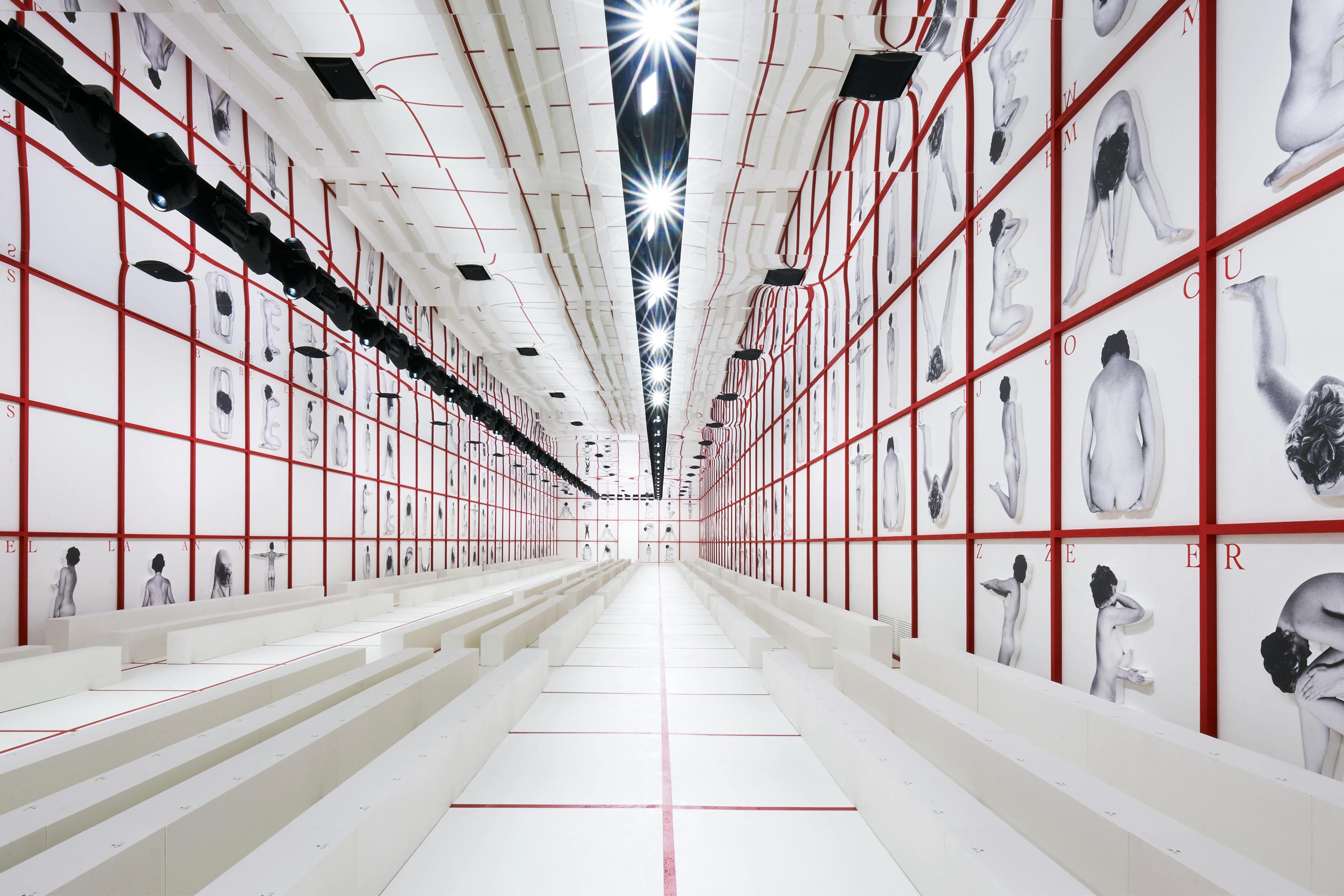 corridor indoors banister handrail aisle human person animal penguin bird