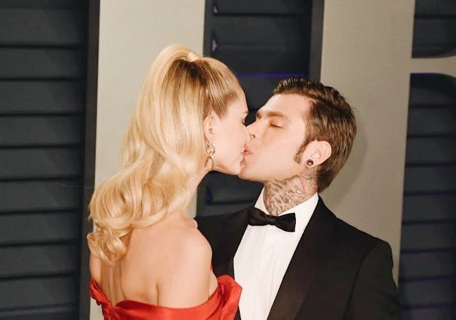 Nella foto Chiara Ferragni e Fedez sul red carpet del party degli Oscar 2020