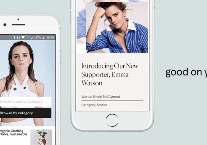 Nella foto l'app Good on You che classifica i brand più sostenibili