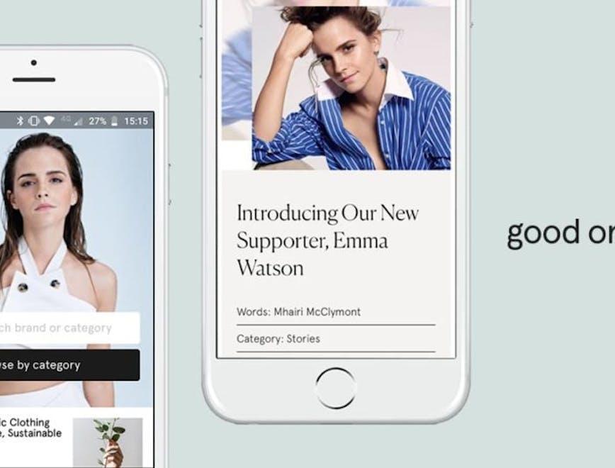 Nella foto l'app Good on You che classifica i brand più sostenibili