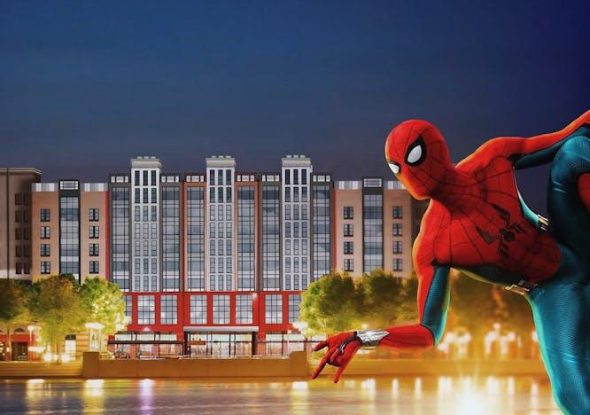 Nella foto Il nuovo hotel Marvel di Disneyland Paris. foto ©Disney 