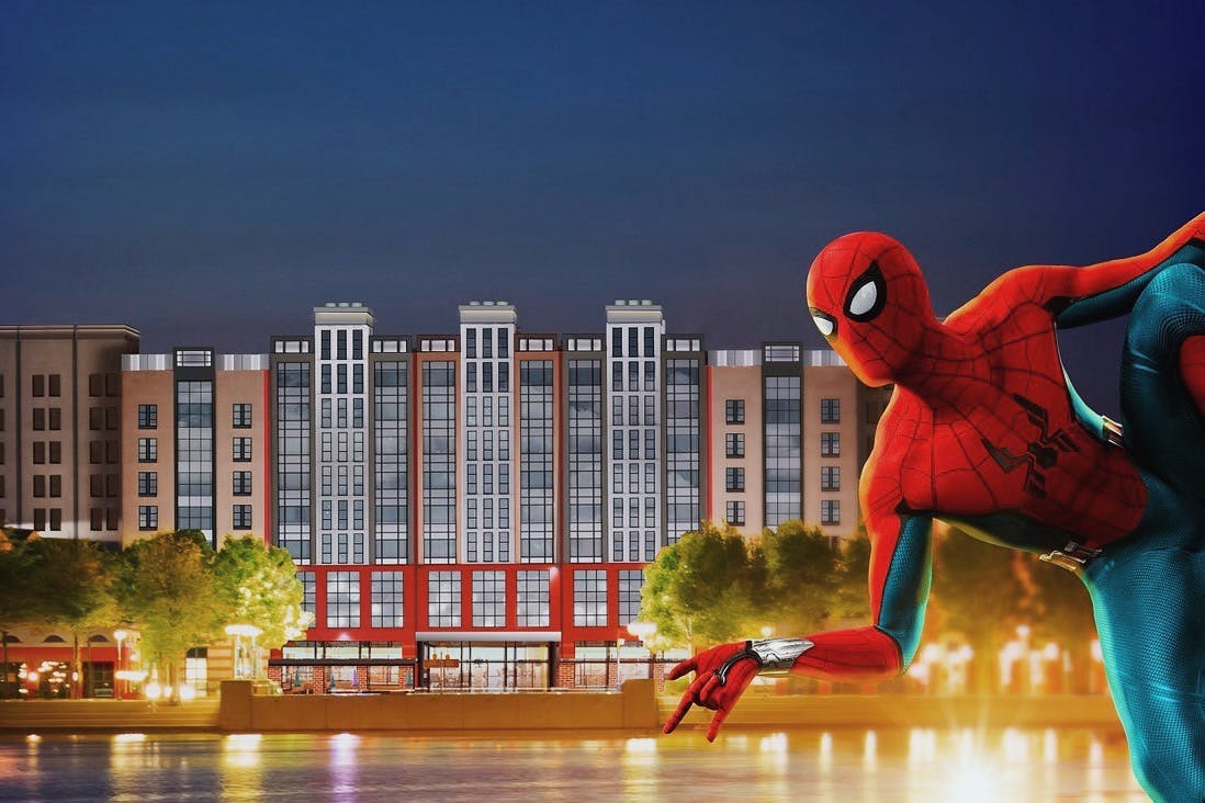 Nella foto Il nuovo hotel Marvel di Disneyland Paris. foto ©Disney 