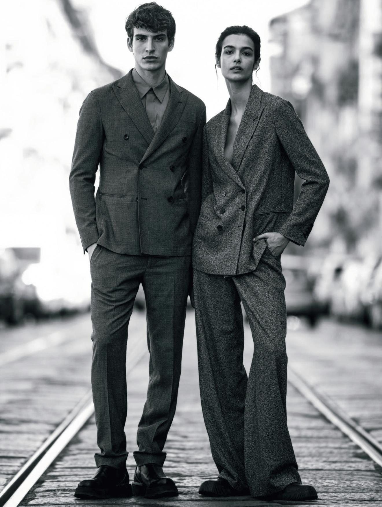 Total look EMPORIO ARMANI per l'Officiel Italia: fotografia FRANCESCO FINIZIO styling FABRIZIO FINIZZA