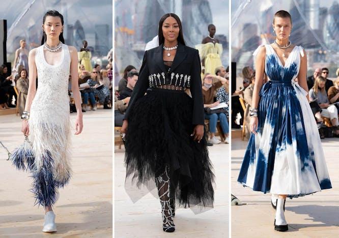 Nella foto la sfilata di Alexander McQueen la collezione donna Primavera Estate 2022