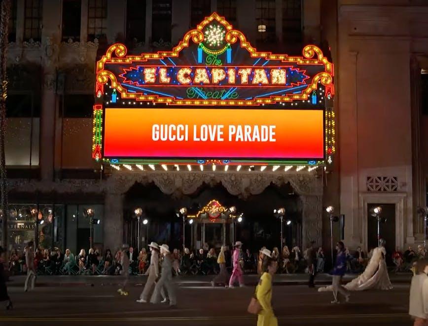 Nella foto il finale di sfilata Gucci Love Parade la sfilata della Walk of Fame