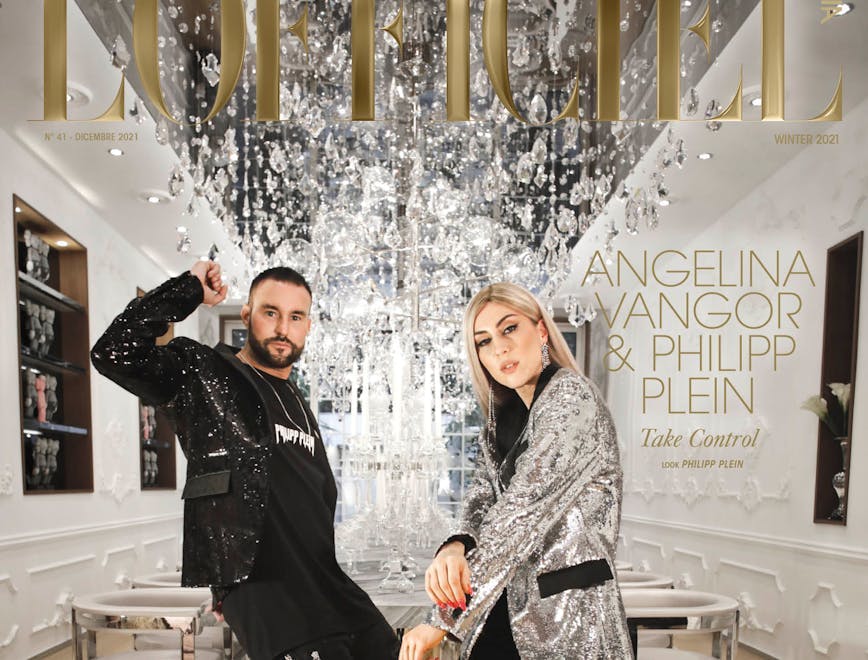 Il Designer Philipp Plein e la Perfume Blogger Angelina Vangor in total look Philipp Plein; PHOTOGRAPHY Valerio Mezzanotti & STYLING Aurora Giorgi