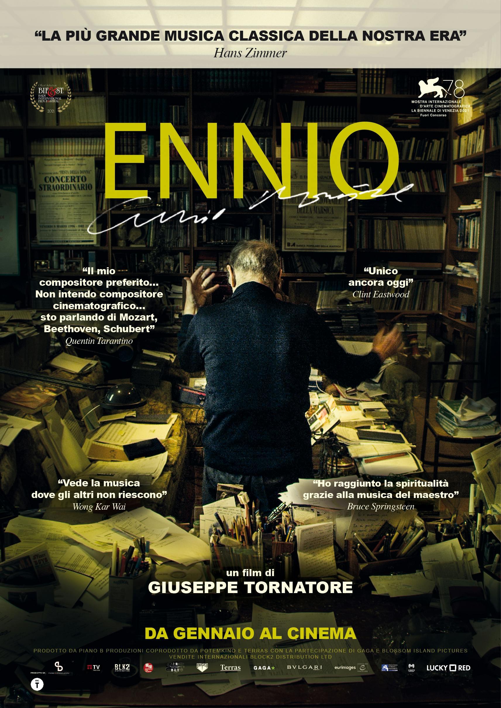 Nella foto la locandina di "Ennio" il nuovo film di Giuseppe Tornatore su Ennio Morricone