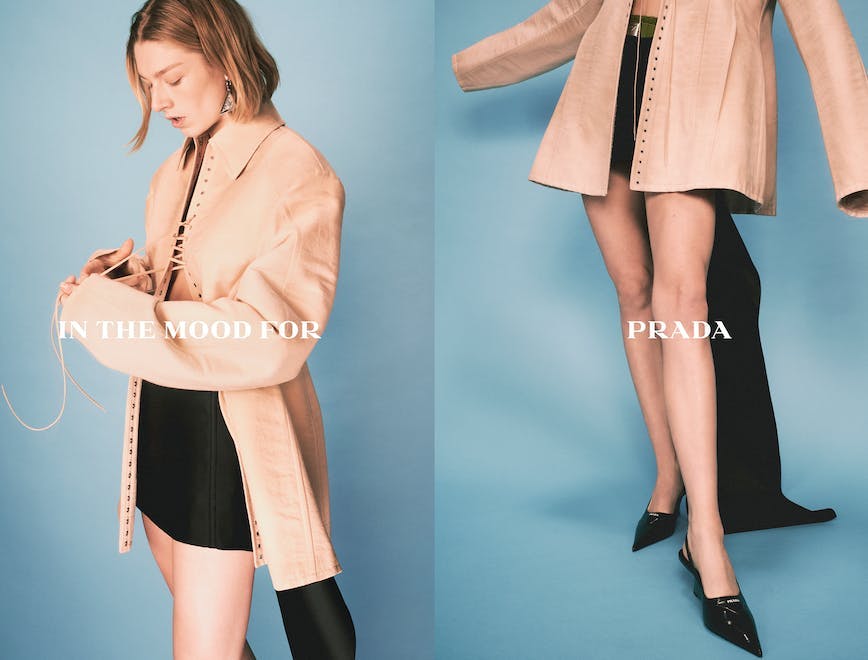 clothing apparel person female overcoat coat woman suit sleeve footwear