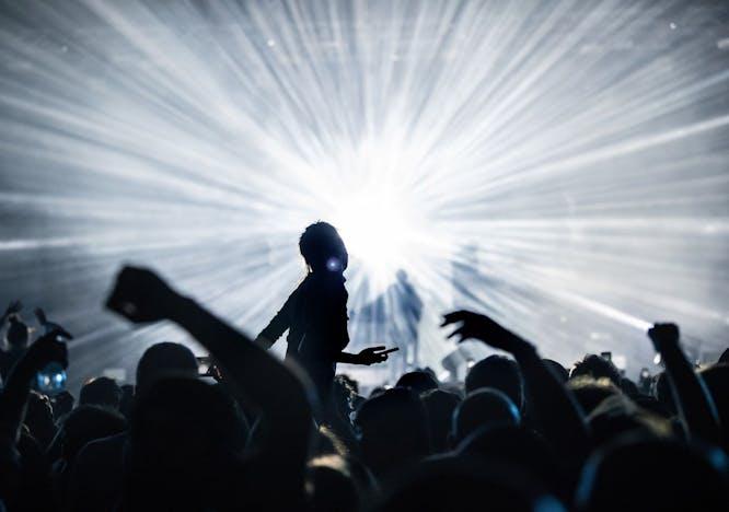 crowd person human rock concert concert audience flare light