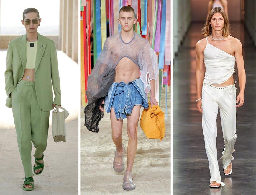 I crop top da uomo proposti da Fendi, Loewe e Ludovic de Saint Sernin