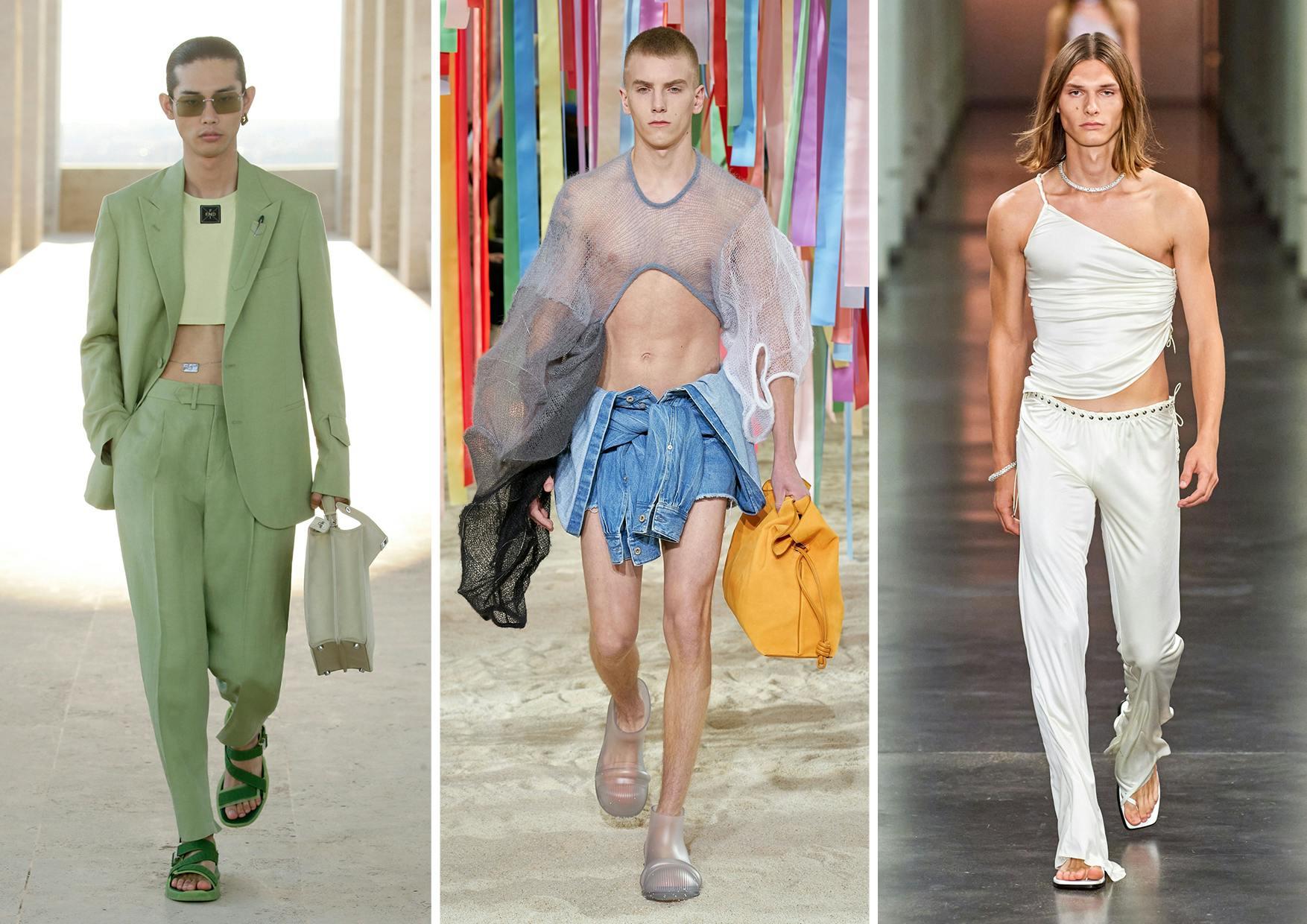 I crop top da uomo proposti da Fendi, Loewe e Ludovic de Saint Sernin