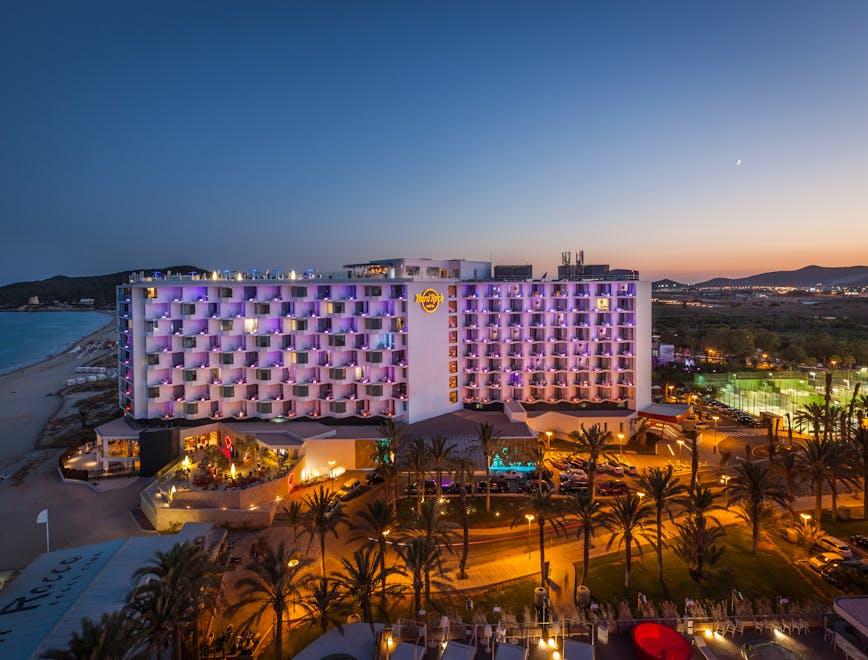 hard rock hotel ibiza downtown city urban building town metropolis architecture road intersection