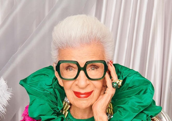 Un ritratto di Iris Apfel.