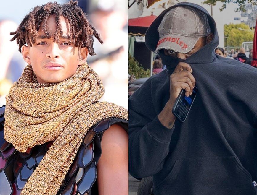 Jaden Smith alla sfilata di Louis Vuitton e Kanye West durante la Paris Fashion Week