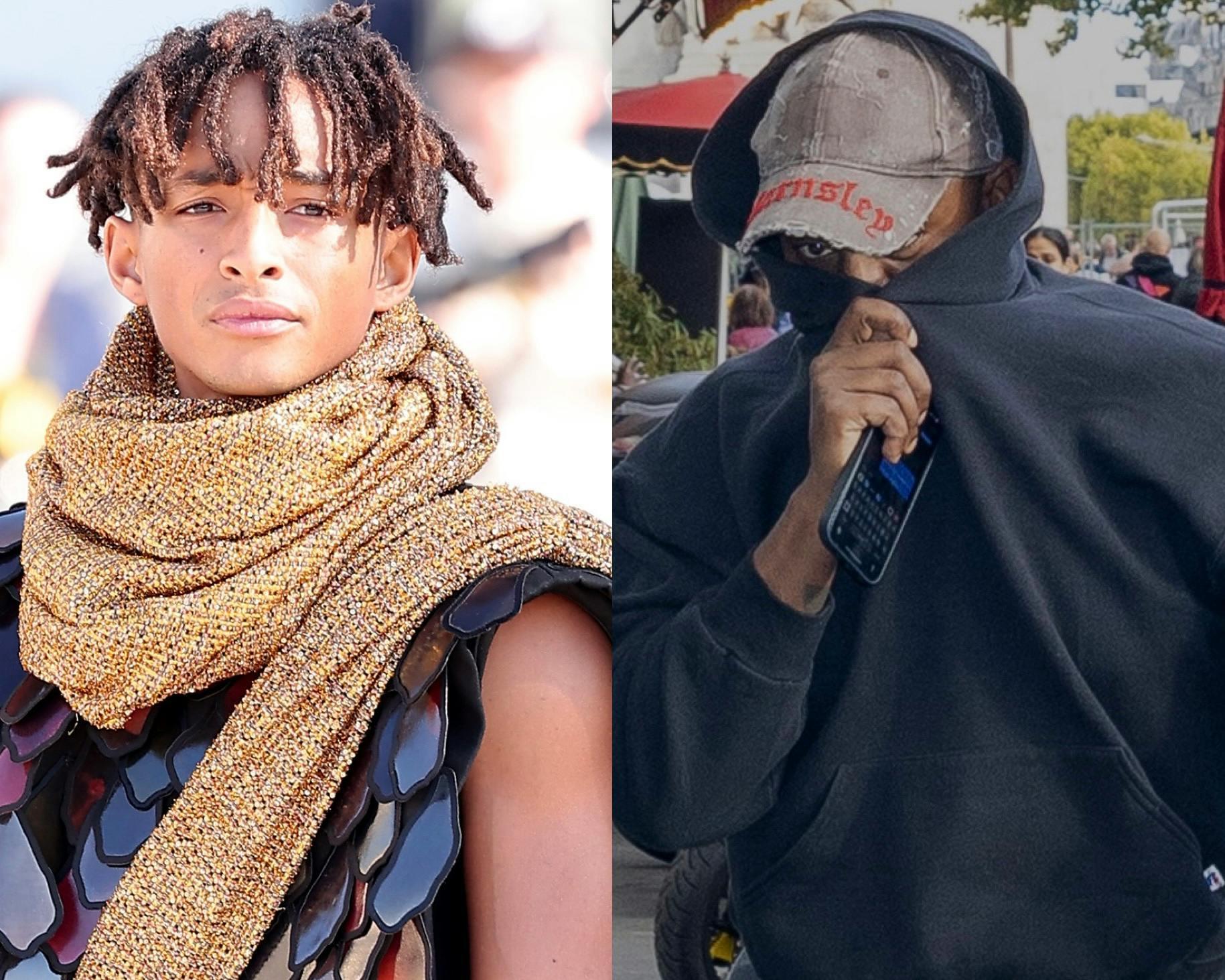 Jaden Smith alla sfilata di Louis Vuitton e Kanye West durante la Paris Fashion Week