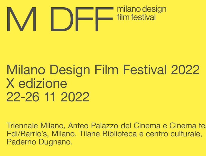 La locandina del Milano Design Film Festival, in programma dal 22 al 26 novembre 2022.