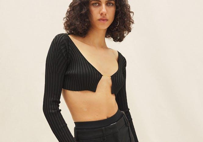 cardigan Jacquemus nero Pralù inverno 22-23