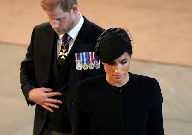 Harry e Meghan al funerale della Regina Elisabetta II / Getty Images