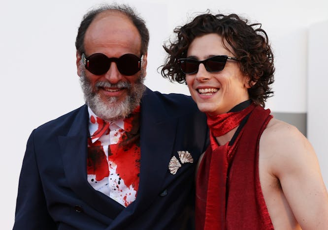 Luca Guadagnino e Timothèe Chalamet alla 79esima edizione del Festival Del Cinema di Venezia