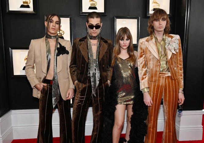 I Maneskin sul red carpet dei Grammy 2023 in Gucci