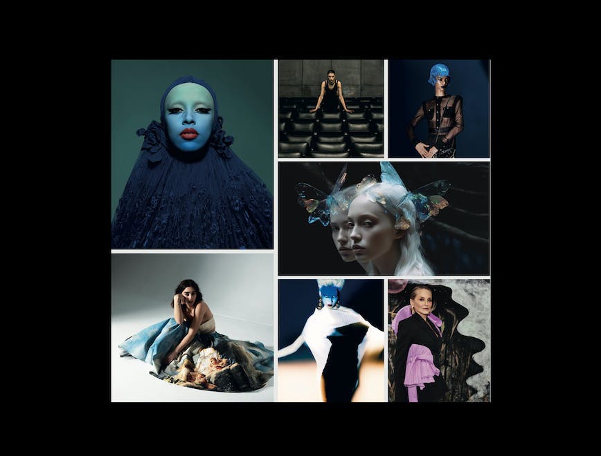 OUR STARS: Dall'alto in senso orario - Doja Cat in Off-White. Marusya in Gucci.  Alexandra Holguin in Chanel. Beauty look Chanel. Sharon Stone in Yousef Akbar. Polina Horsh in Issey Miyake. Simona Tabasco in Roberto Cavalli.