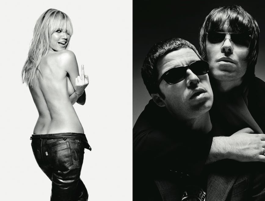 A sinistra: Heidi Klum, Italian GQ, 2003 © Rankin. A destra: Oasis, Q Magazine, 2002 © Rankin