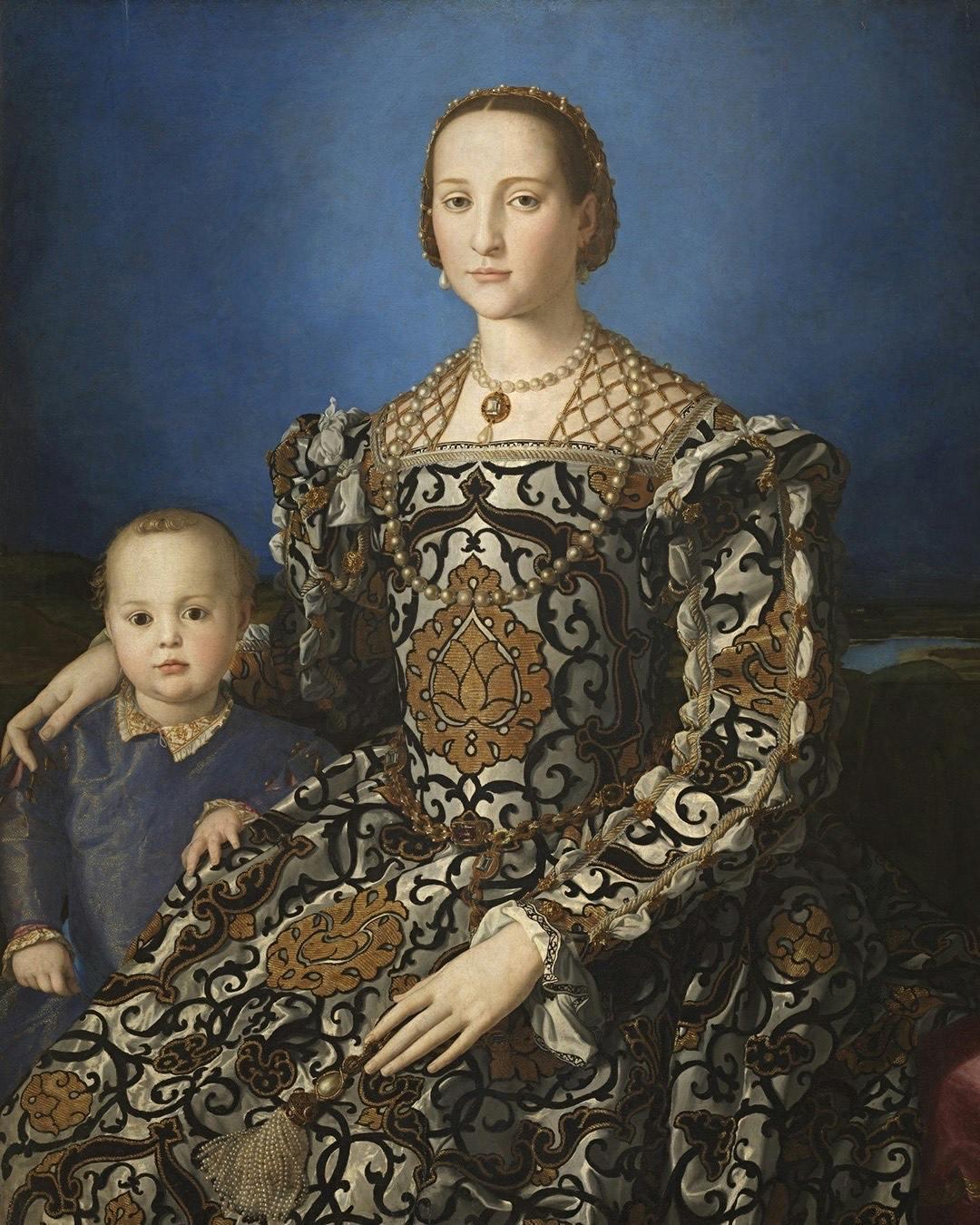 Bronzino: Ritratto di Eleonora da Toledo (Via @uffizigalleries)