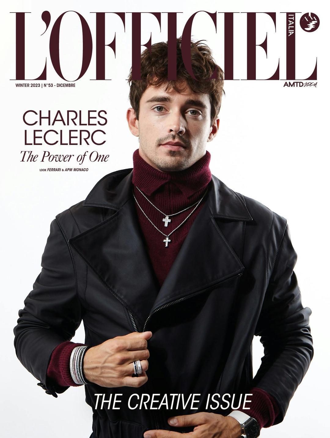 L'Officiel Italia - Winter 2023  n. 53 Dicembre - Charles Leclerc - Ferrari Look