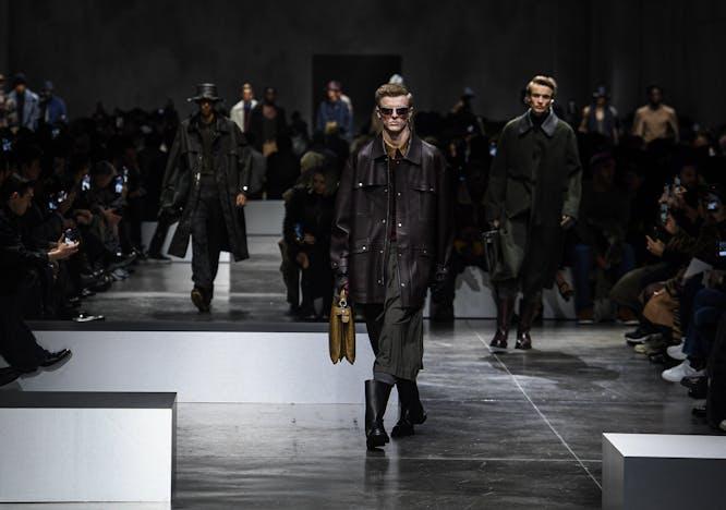 Fendi la sfilata uomo autunno inverno 2024-25 alla Milano Fashion Week