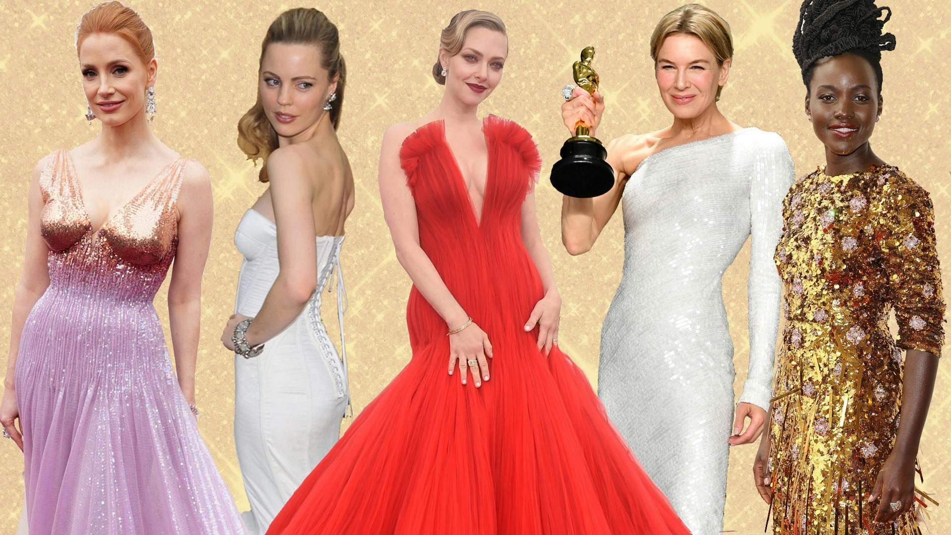 Jessica Chastain in Gucci, Melissa George in Dolce&Gabbana, Amanda Seyfried e Renée Zellweger in Armani Privé, Lupita Nyong’o in Prada