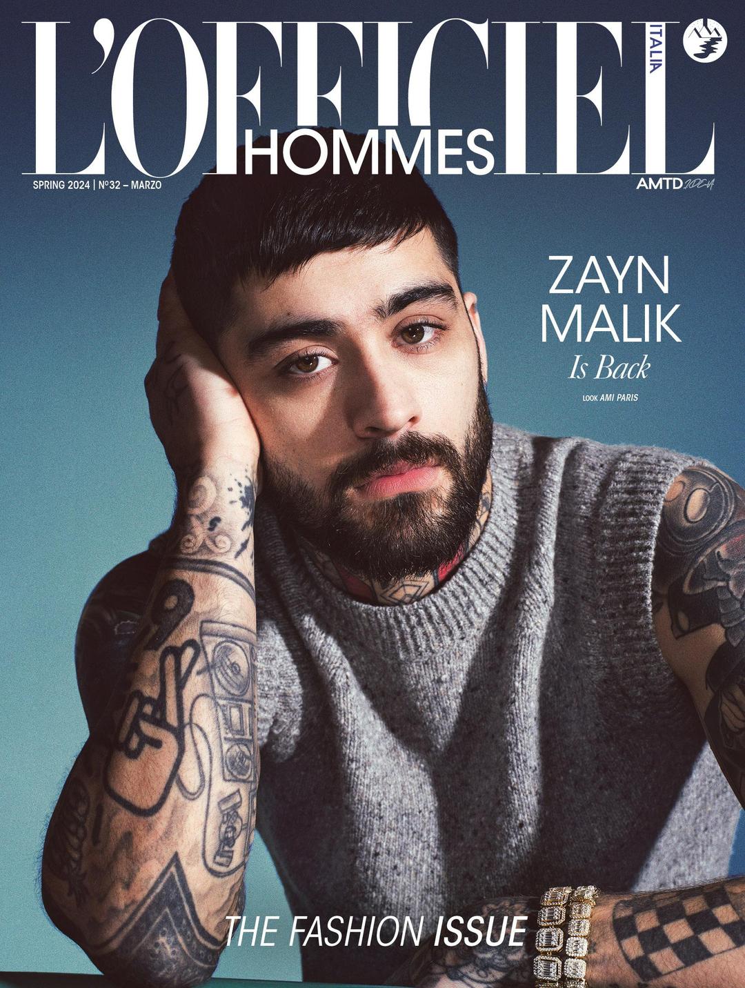 L'Officiel Hommes Italia - Spring 2024  n. 32 Marzo - Zayn Malik Cover