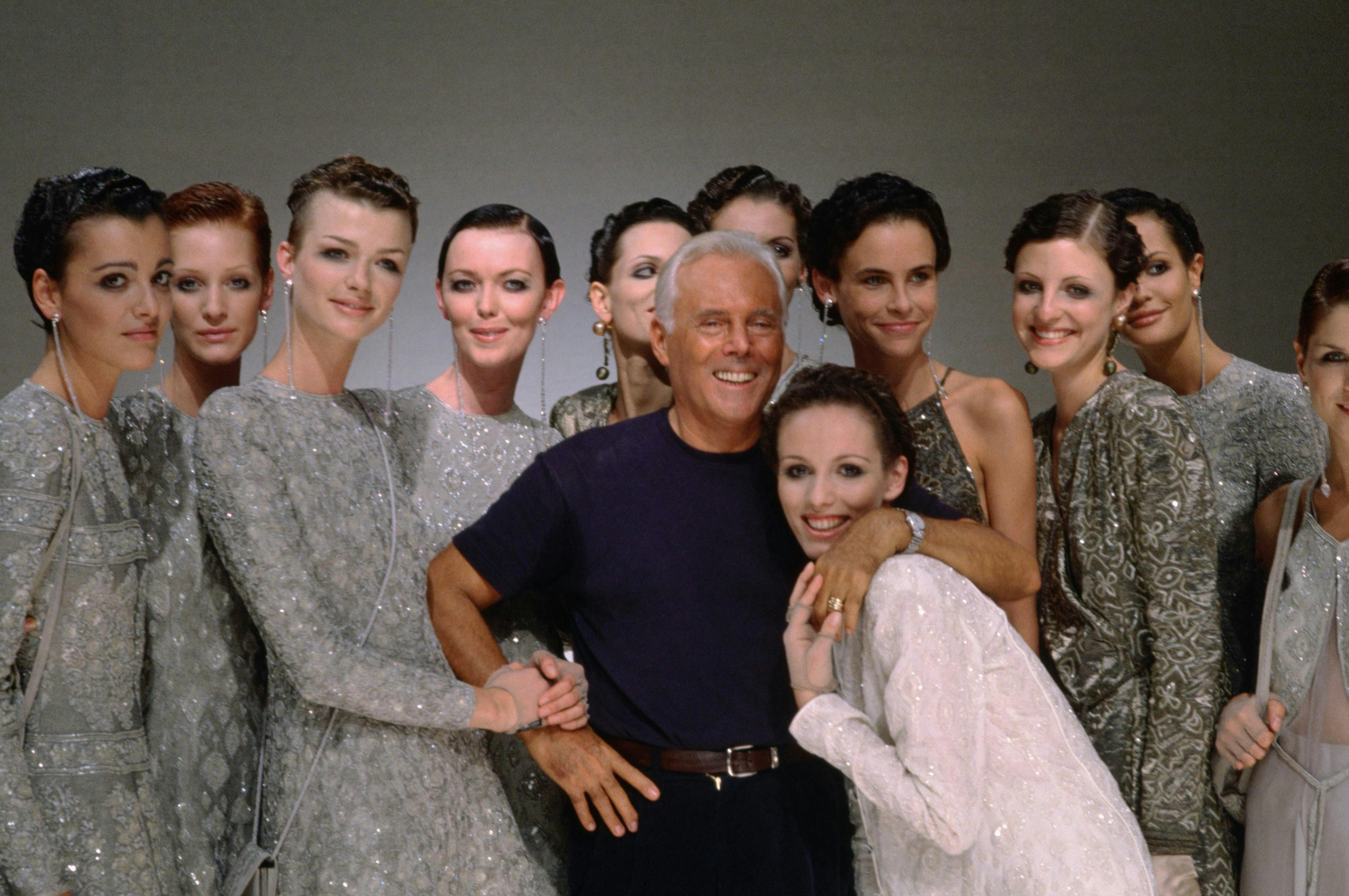 Giorgio Armani negli anni '90 (Getty Images)